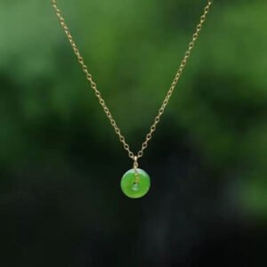 الطبيعية Hetian اليشم قلادة مستديرة قلادة النمط الصيني الرجعية رائعة الشتاء جديد charm أنيقة المرأة ماركة مجوهرات