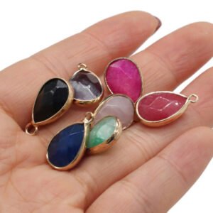 4 قطع الحجر الطبيعي السحر قطرة على شكل جمشت Agates قلادة لصنع المجوهرات عقد دي اي واي الأساور حجم 11x20mm